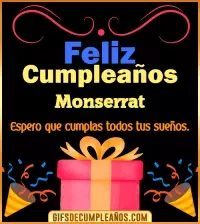 GIF Mensaje de cumpleaños Monserrat